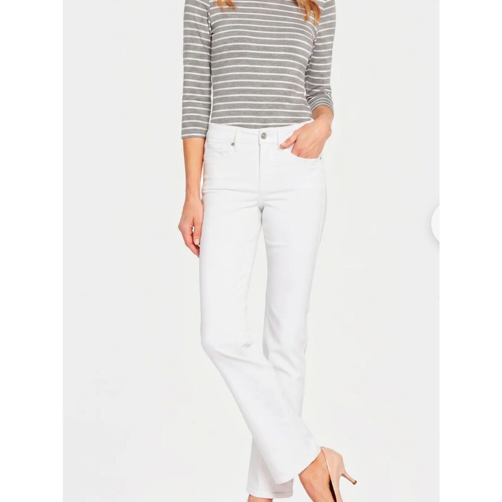 NYDJ Marilyn Optic White Straight-Leg Jeans NWT size 12P